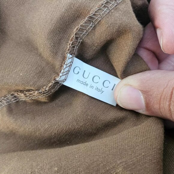 Gucci Dust Bag Brown Cotton Large Storage Bag Draw String Made in Italy authenti - Picture 9 of 9